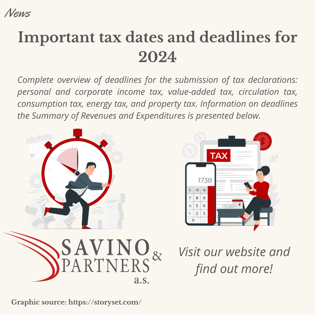 Important tax dates and deadlines for 2024 Savino & Partners a.s.