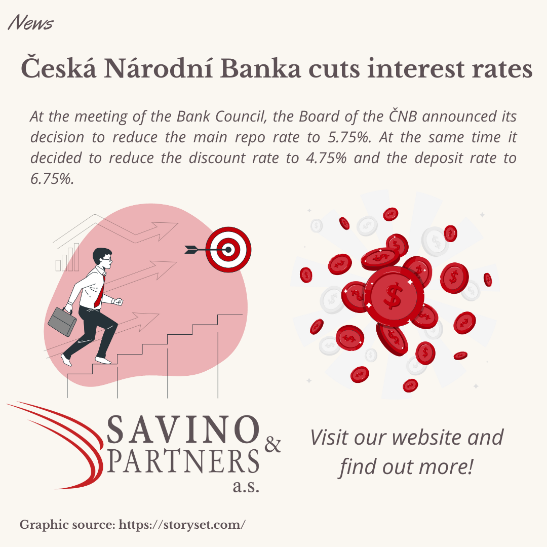 Česká Národní Banka cuts interest rates